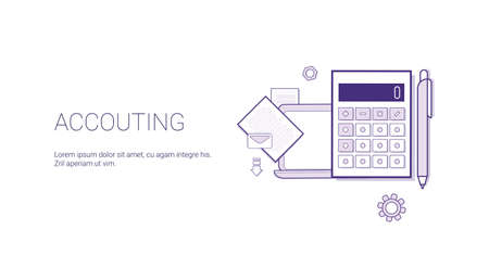 Accounting Web Banner With Copy Space Business Finance Management Concept Vector Illustrationのイラスト素材