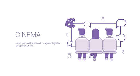 Cinema Web Banner With Copy Space Leisure Time Concept Vector Illustrationのイラスト素材