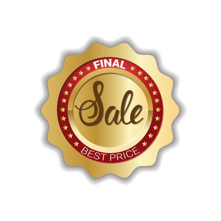 Final Sale Sticker Golden Seal Shopping Discounts Icon Isolated Vector Illustrationのイラスト素材