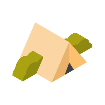 Camping Tent Icon 3d Isolated Active Travel Concept Vector Illustrationのイラスト素材