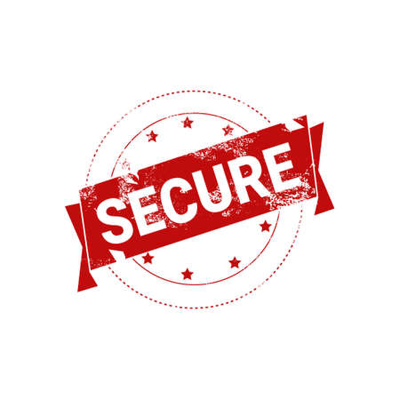 Secure Stamp Red Grunge Sign Sticker Icon Isolated Vector Illustrationのイラスト素材