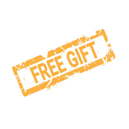 Free Gift Stamp Sticker Rubber Ink Sign Shopping Badge Icon Isolated Vector Illustrationのイラスト素材