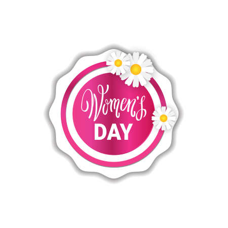 Womens Day Badge Template Sale Concept Promotion Sticker Design Vector Illustrationのイラスト素材