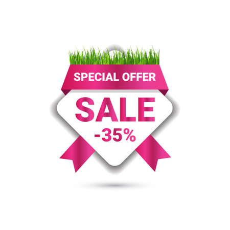 Special Offer Sign Template International Women Day Sale Badge Promotion Sticker Isolated Vector Illustrationのイラスト素材