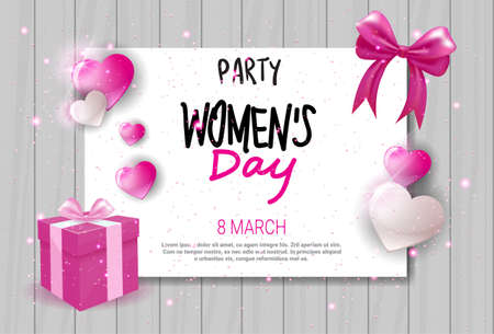Womens Day Celebration Party Invitation Holiday Event Greeting Card Design Vector Illustrationのイラスト素材