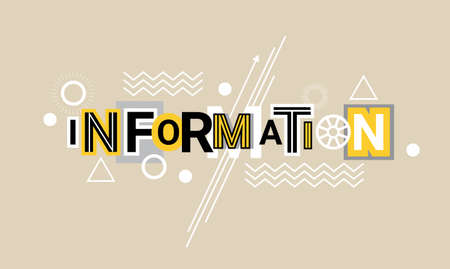 Information And Global Data Technology Web Banner Abstract Template Background Vector Illustrationのイラスト素材