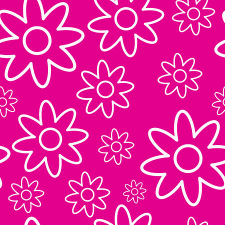 Seamless Pattern With White Flowers On Pink Background Happy Women Day Concept Vector Illustrationのイラスト素材