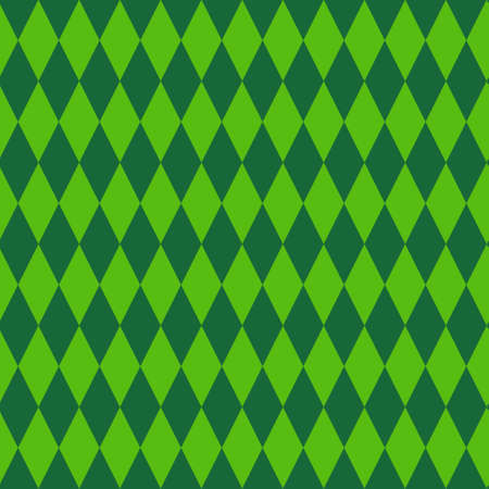 Retro Rhombus Background Green Geometrical Ornament Seamless Pattern For Patrick Day Vector Illustrationのイラスト素材