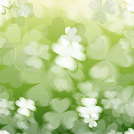 Background For Saint Patrick's Day With Blurred Clover Or Shamrock Leaves Vector Illustrationのイラスト素材