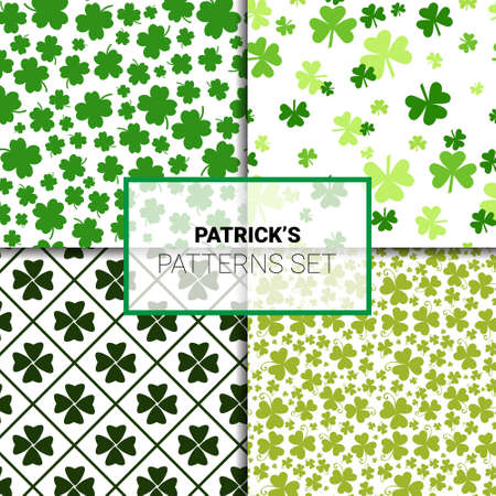 Beautiful Shamrock Patterns Set for Saint Patrick's Day