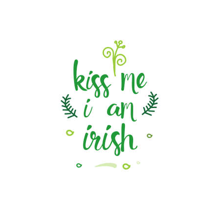 Happy Saint Patrick's Day Greeting Poster With Hand Drawing Lettering Typography Icon Vector Illustrationのイラスト素材