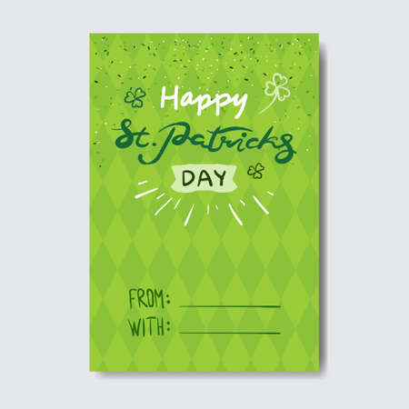 Cute St. Patrick's Day Doodle Greeting Card Design  Illustrationのイラスト素材