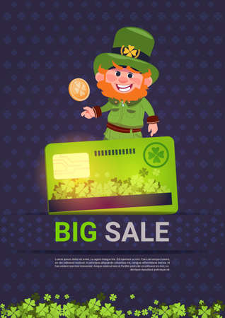 Sale For St. Patrick's Day Holiday Discounts Poster Template Background Vector Illustrationのイラスト素材