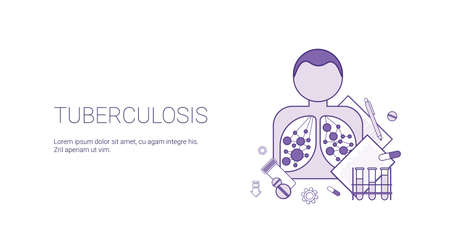 Tuberculosis Disease Heathcare And Medicine Concept Template Web Banner With Copy Space Vector...