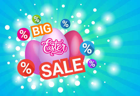 Big Sale Easter Holiday Concept Shopping Poster Holiday Prices Banner Vector Illustrationのイラスト素材