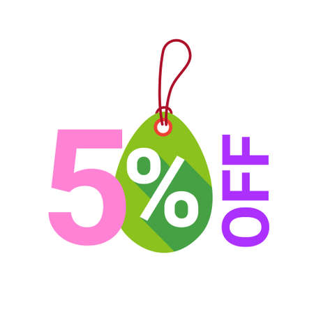 Easter Sale Tag Isolated Holiday Discounts Sticker With Decorative Egg Vector Illustration