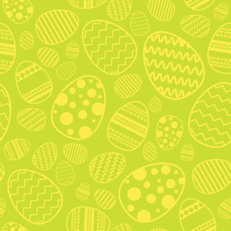 Easter Seamless Pattern With Eggs Decoration On Yellow Background Vector Illustrationのイラスト素材