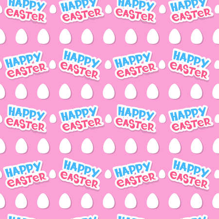Happy Easter Background Cute Pink Seamless Pattern Ornament Vector Illustrationのイラスト素材