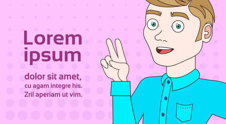 Portrait Of Stylish Guy Take Selfie Photo Posing Over Background With Copy Space Vector Illustrationのイラスト素材