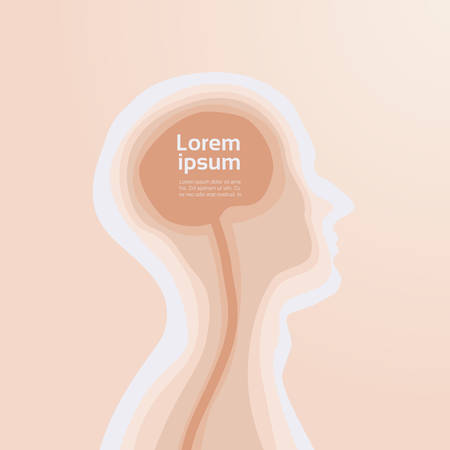 Human Head Brain Template Creative Silhouette With Copy Space Vector Illustraionのイラスト素材