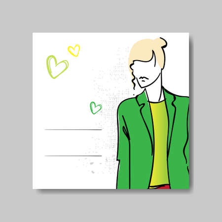 Motherâs day card design with a beautiful woman.のイラスト素材