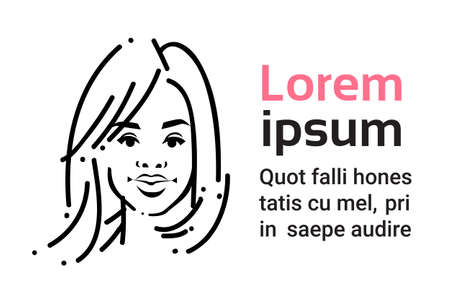 business woman executive face concept businesswoman portrait on white background hand draw silhouette sketch vector illustrationのイラスト素材