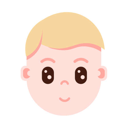 boy head with facial emotions, avatar character, man surprised face with different male emotions concept. flat design. vector illustrationのイラスト素材