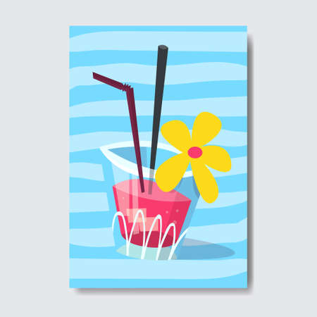 summer relax cocktail badge Isolated Typographic Design Label.のイラスト素材