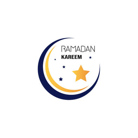 Ramadan kareem muslim religion holy month flat greeting card template on white background vector illustrationのイラスト素材