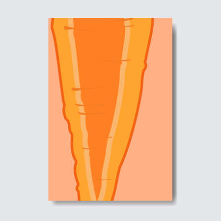 slice fresh cut carrot silhouette on white background, flat design, healthy lifestyle or diet concept, vector illustrationのイラスト素材
