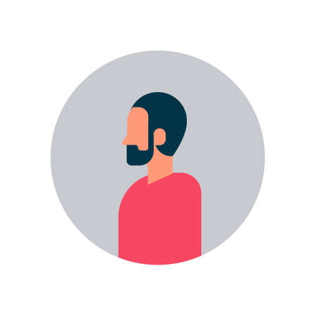 african american man character profile portrait on white background male avatar flat cartoon vector illustrationのイラスト素材