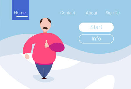 man silhouette standing pose thumb up background male cartoon character full length horizontal flat vector illustrationのイラスト素材