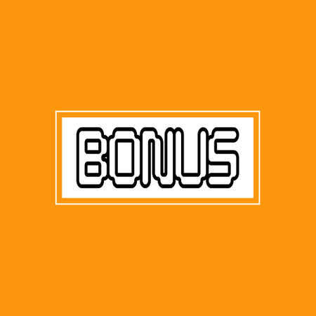 bonus lettering orange background icon sticker badgeのイラスト素材