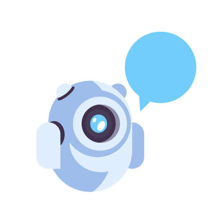 Chat bot robot chat bubble icon artificial intelligence concept chatbot technology isolated flat...