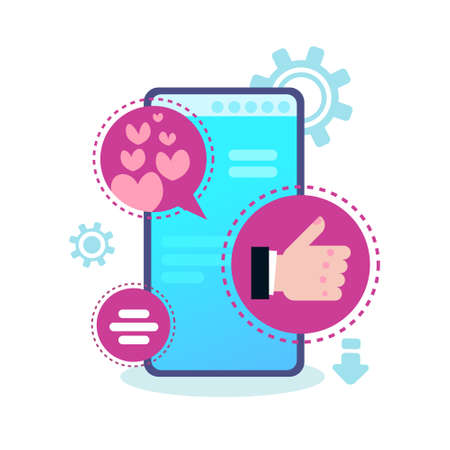 social media icon chat bubble mobile application speech like vertical vector illustrationのイラスト素材