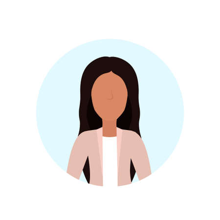 woman avatar isolated faceless female cartoon character portrait flat vector illustration