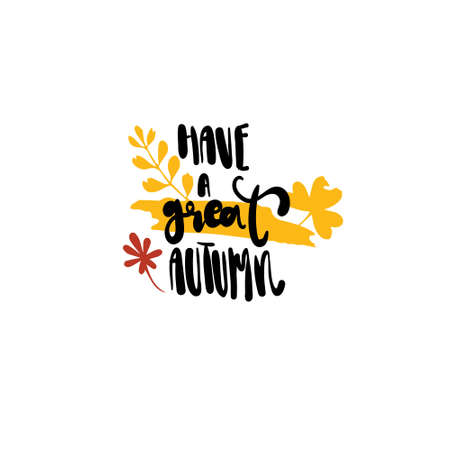 have great autumn badge isolated design label season lettering for logo templates invitation greeting card prints and posters vector illustrationのイラスト素材