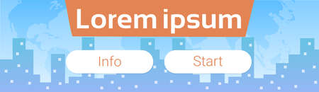 website template design online internet landing page interface cityscape skyscraper background flat...