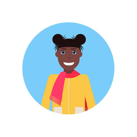 african american woman face avatar happy new year merry christmas concept female cartoon character...