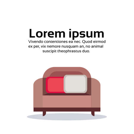 Modern living room home apartment sofa flat copy space vector illustrationのイラスト素材
