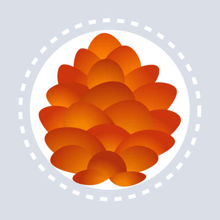 decorative fir pine cone happy new year merry christmas decoration concept flat vector illustrationのイラスト素材