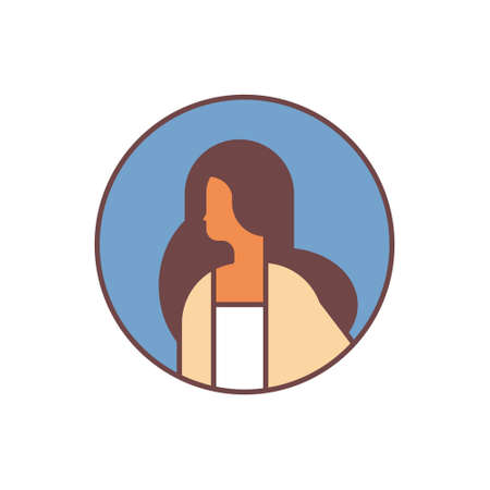 businesswoman avatar profile business woman office worker concept female cartoon character portrait line isolated vector illustrationのイラスト素材