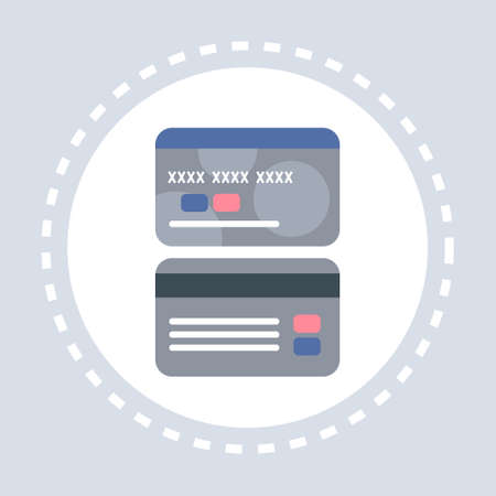 credit card front and back shopping icon money transaction concept flat vector illustrationのイラスト素材