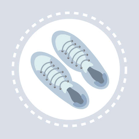 male casual shoes shopping icon fashion accessories shop logo flat vector illustrationのイラスト素材