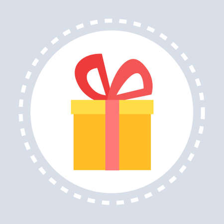 gift box present shopping icon concept flat vector illustrationのイラスト素材
