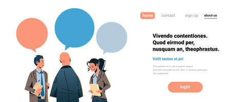 business people chat bubble communication concept businessman woman speech relationship teamwork...