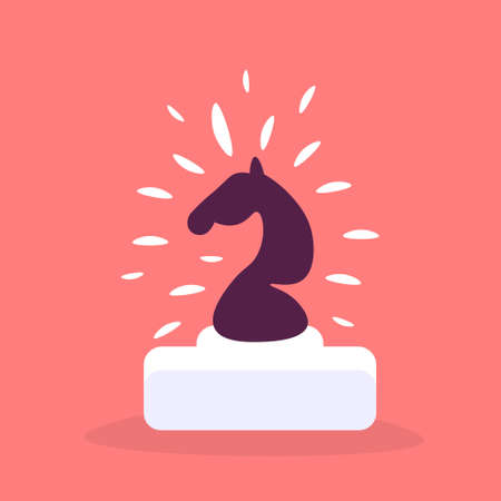 knight chess figure good strategy business planning concept flat vector illustrationのイラスト素材