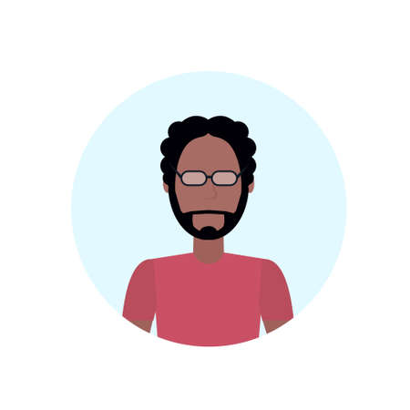 african american man avatar isolated faceless male cartoon character portrait flat vector illustrationのイラスト素材