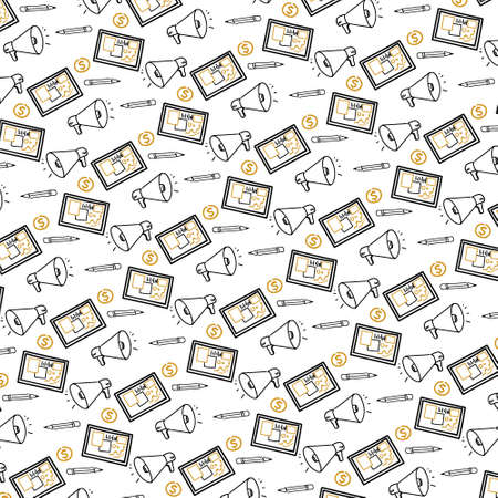 project management seamless pattern sketch doodle vector illustration