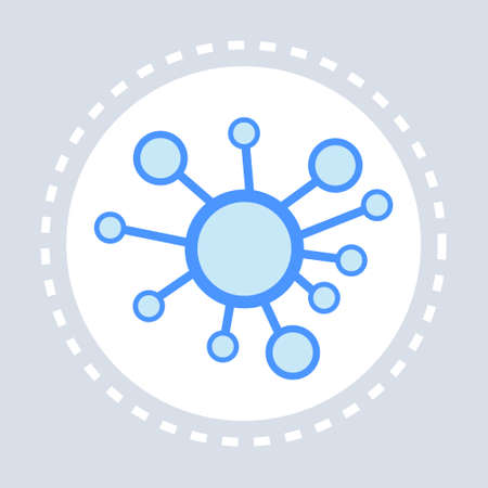 virus bacteria germs icon healthcare medical service logo medicine symbol concept flat vector illustrationのイラスト素材